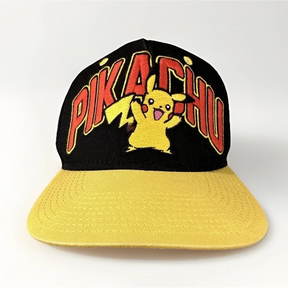 2016 Pokemon Pikachu Original Snapback Hat Black & Yellow embroidered Adjustable